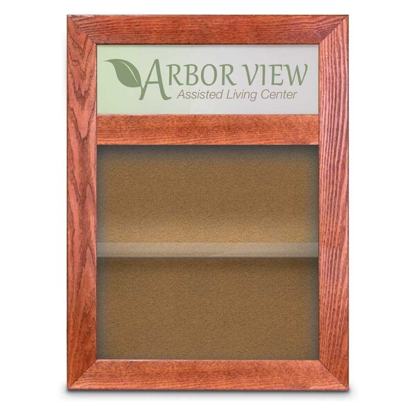 Outdoor Enclosed Combo Board, 48"x36", Bronze Frame/Blue & Black